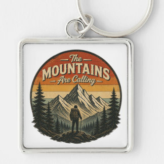 Porte-clés Les montagnes appellent – Randonnée vintage