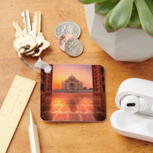 Porte-clés Les monuments Taj Mahal, Inde au coucher du sole