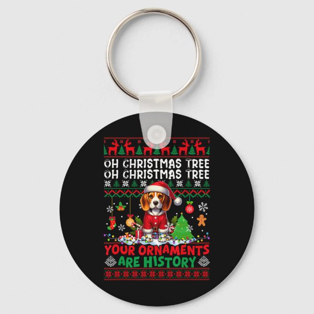 Porte-clés Les ornements d'arbre de Noël sont histoire Sweate (Recto)