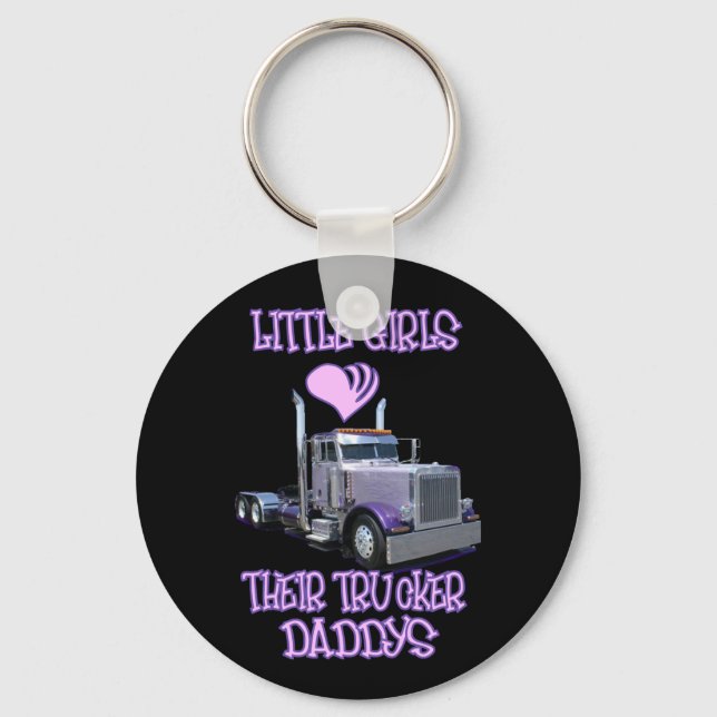 Porte-clés Les Petites Filles Aiment Leurs Dads Trucker (Recto)