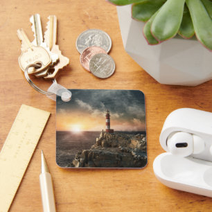 Porte-clés Les phares   Phare rouge et blanc