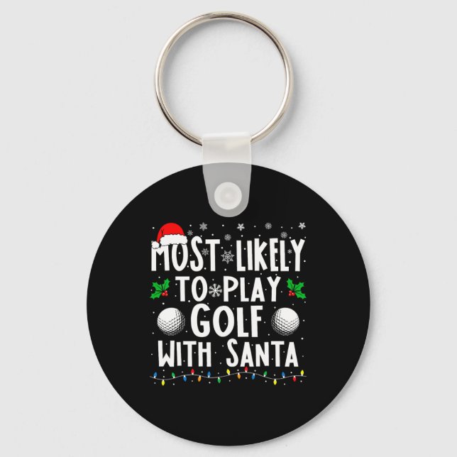 Porte-clés Les Plus Probables À Jouer Golf Avec Père Noël Fam (Recto)