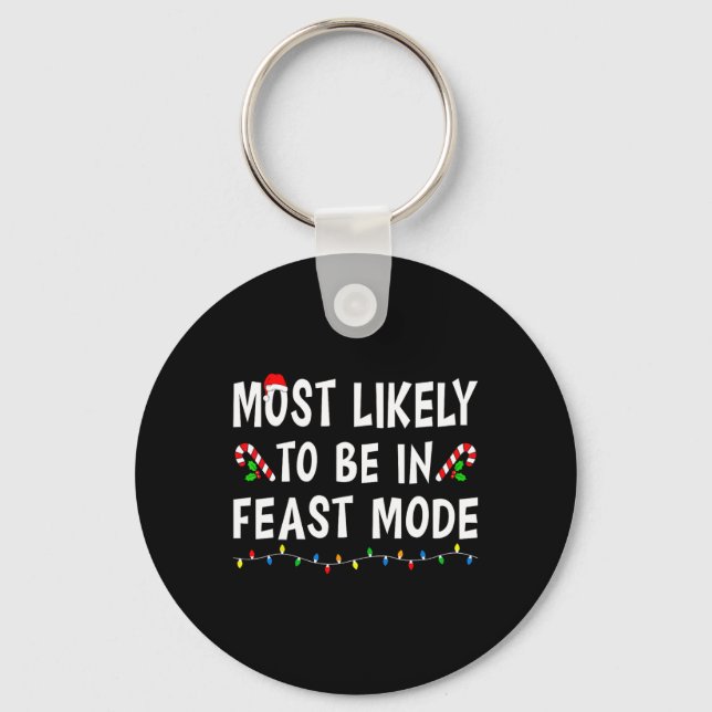 Porte-clés Les Plus Probables D'Être En Mode Fête Xmas Funny  (Recto)