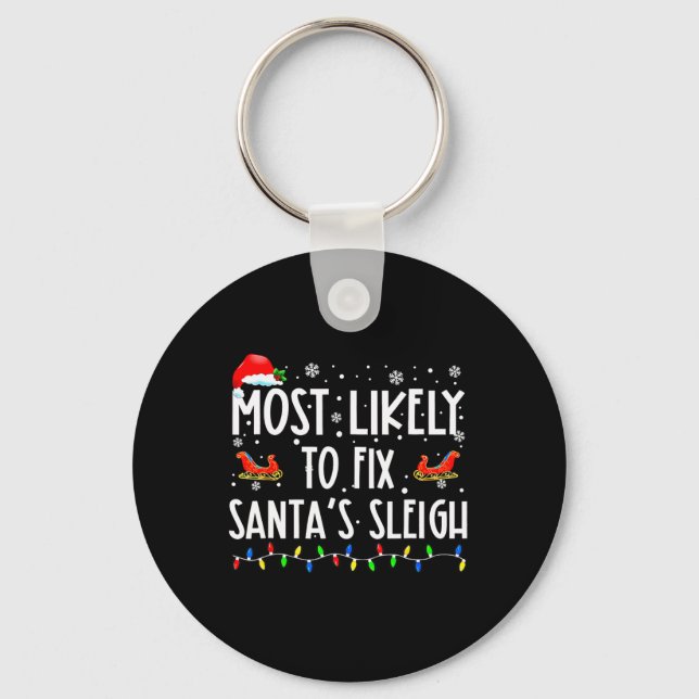 Porte-clés Les Plus Susceptibles De Corriger Père Noël Sleigh (Recto)