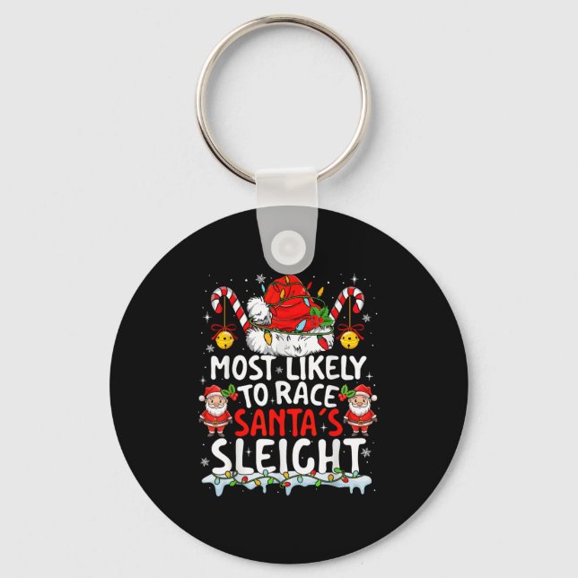 Porte-clés Les Plus Susceptibles De Faire Course Santas Sleig (Recto)