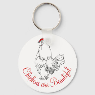 Porte-clés Les poulets sont art animal mignon de beau dessin