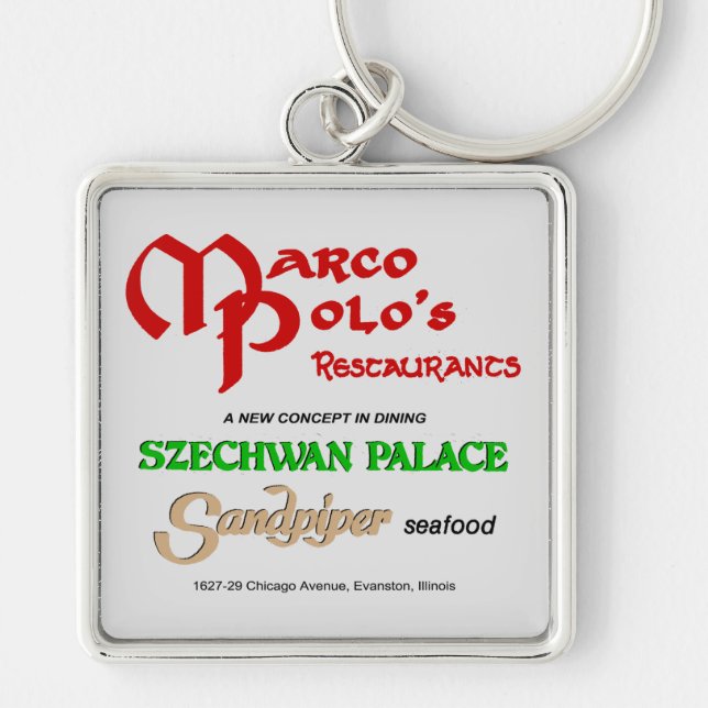 Porte-clés Les restaurants de Marco Polo, Evanston, IL (Devant)