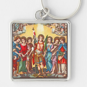 Porte-clés Les sept archanges (CP 001; chromolithographie)