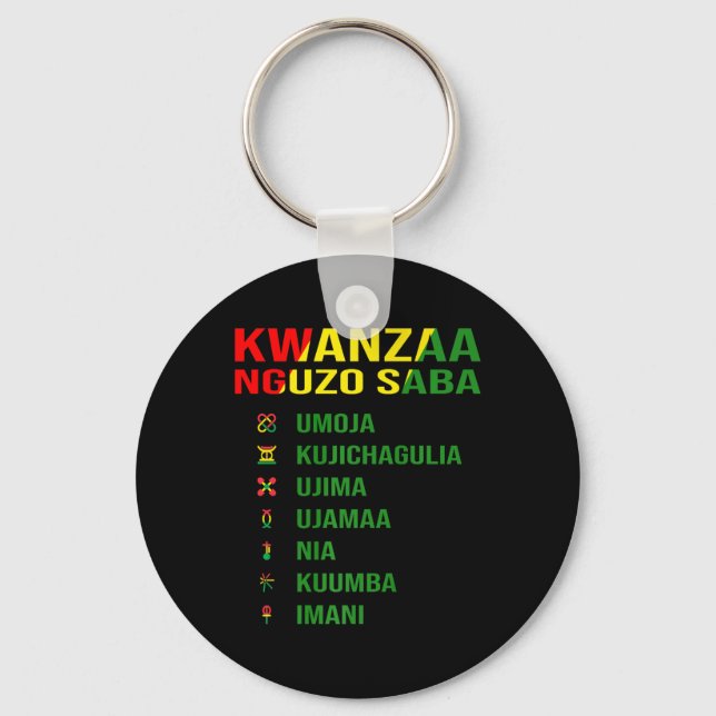 Porte-clés Les Sept Principes De Kwanzaa - Nguzo Saba (Recto)