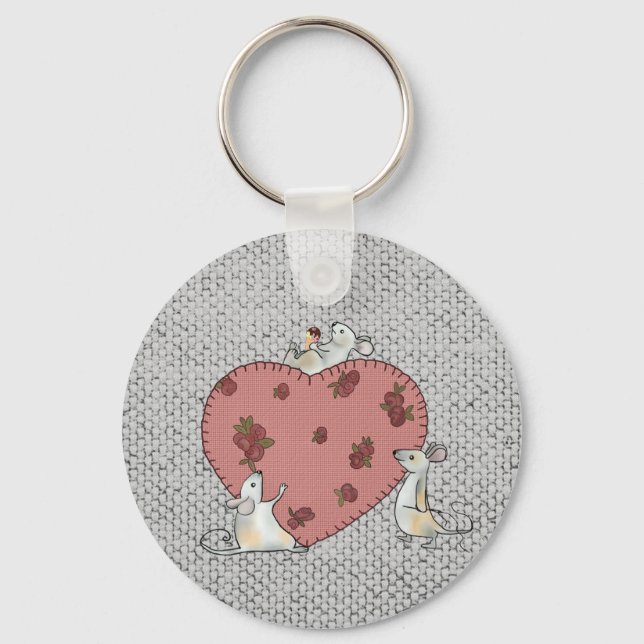 Porte-clés Les souris coulent le coeur (Recto)