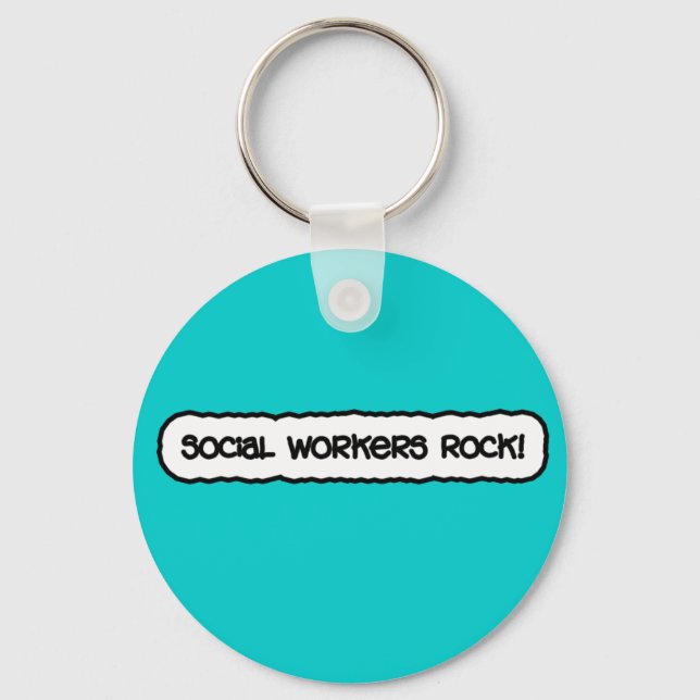 Porte-clés Les travailleurs sociaux font du rock ! (Recto)