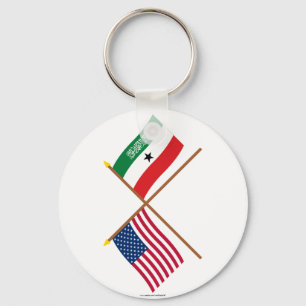 Porte-clés Les USA et drapeaux croisés par Somaliland