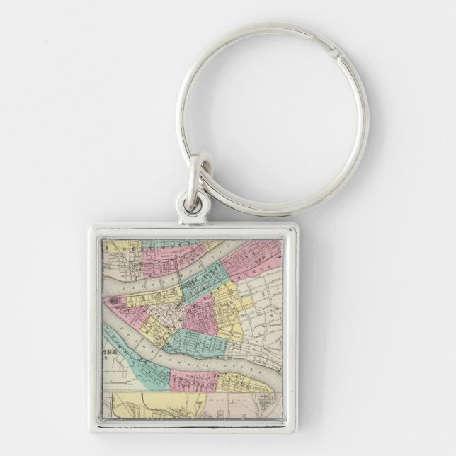 Porte-clés Les Villes De Pittsburgh Allegheny Cincinnati (Devant)