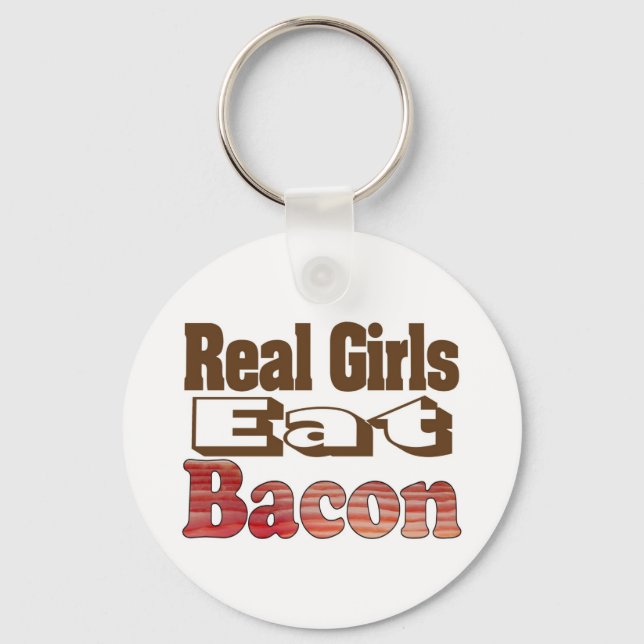 Porte-clés Les vraies filles mangent du bacon (Recto)