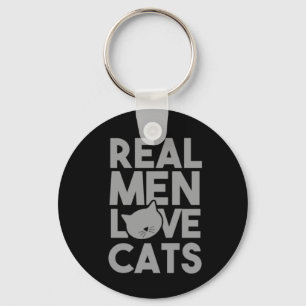 Porte-clés Les vrais hommes aiment les chats