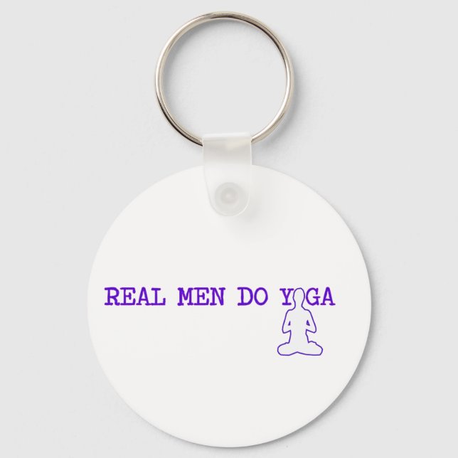 Porte-clés les vrais hommes font du yoga (Recto)
