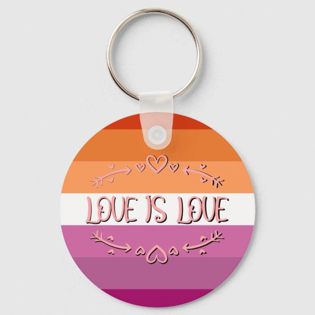Porte-clés Lesbian Pride Month L'amour est l'amour (Recto)