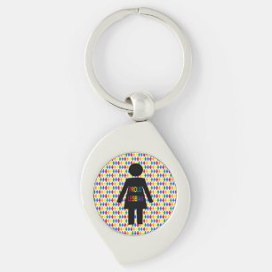Porte-clés Lesbienne LGBTQ Silhouette et Rainbow Ladies