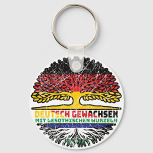 Porte-clés Lesotho Lesothien Allemand Allemagne Arbre Racine