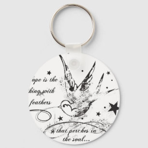 Porte-clés L'espoir est la chose avec les plumes