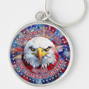 Porte-clés L'Esprit de 1776, 2026 L'aigle rouge de feu d'Amér