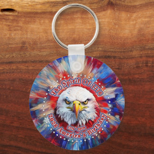 Porte-clés L'Esprit de 1776, 2026 L'aigle rouge de feu d'Amér
