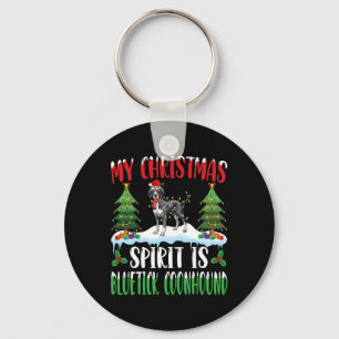 Porte-clés L'Esprit De Noël Est Bluetick Coonhound Portant Sa