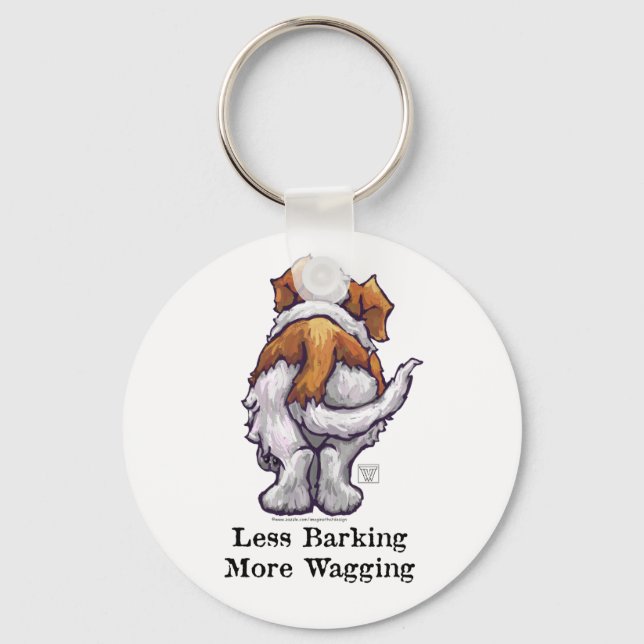Porte-clés Less Barking, More Wagging (Recto)
