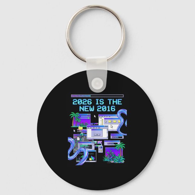 Porte-clés L'esthétique de l'ordinateur pixel Vaporwave 2016 (Recto)