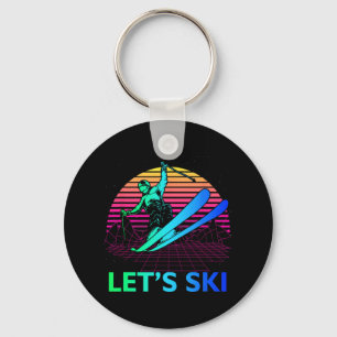 Porte-clés Let Is Ski Colorful Vintage 90s 80s Ski hiver