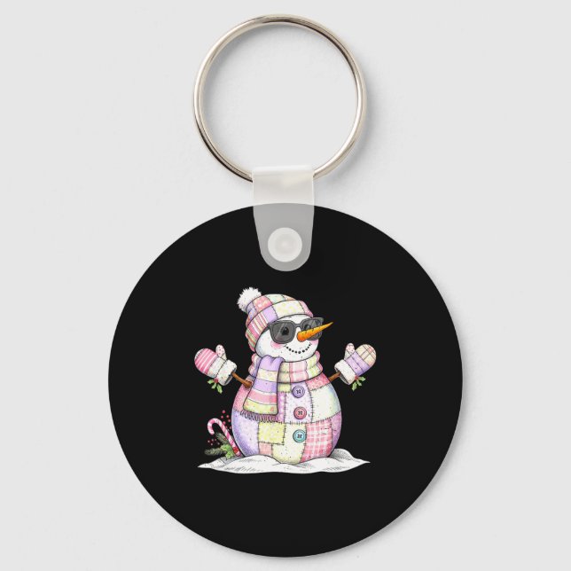 Porte-clés Let’s Chill Snowman Christmas Coffee Cute Holiday  (Recto)