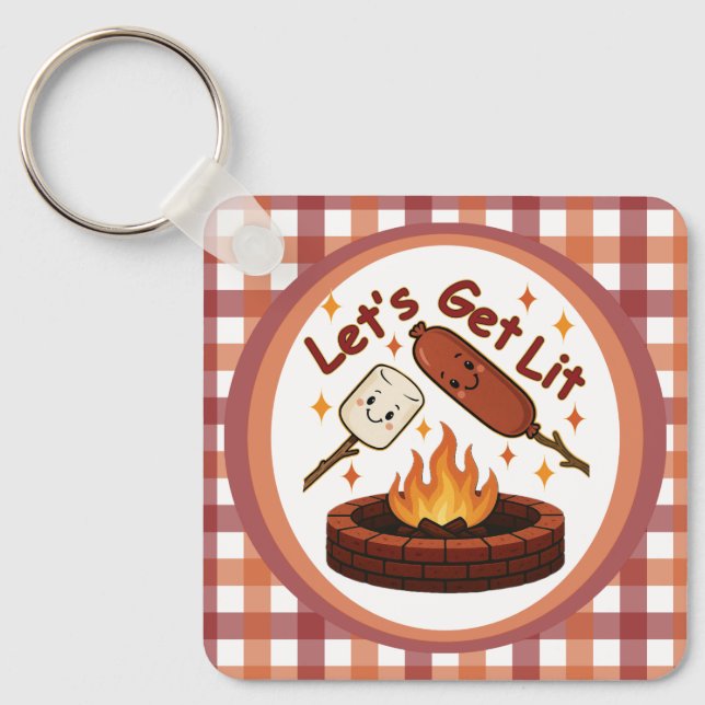 Porte-clés Let’s Get Lit Brasero – Mignon Marshmallow & Hot D (Recto)
