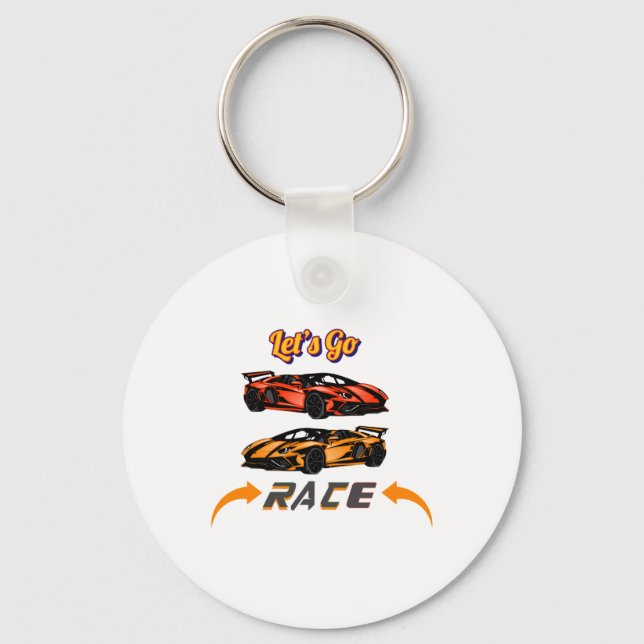 Porte-clés Let’s Go Race - Stick de conception de course de v (Recto)