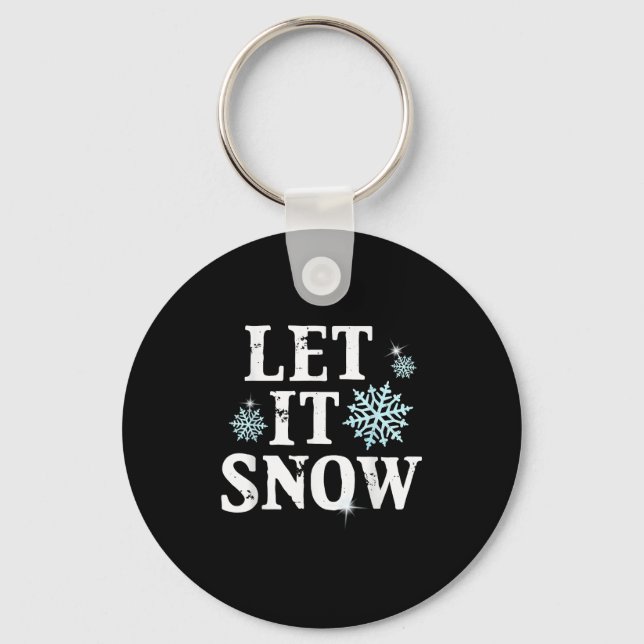 Porte-clés Let Snow Christmas Snowflakes Xmas Matching Family (Recto)