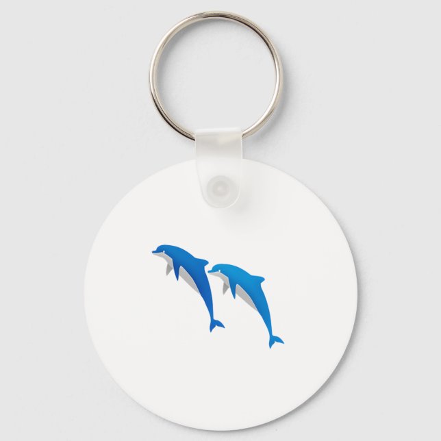 PORTE-CLÉS L'ÉTÉ, DES DOLPHINS GRIS ET BLEU FUNNY (Recto)