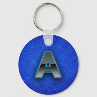 Porte-clés Lettre A - Édition bleu néon