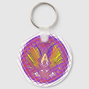 Porte-clés Lettre A, logo coloré design du texte