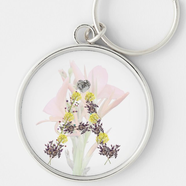 Porte-clés Lettre A Porte - clé Fleur (Devant)
