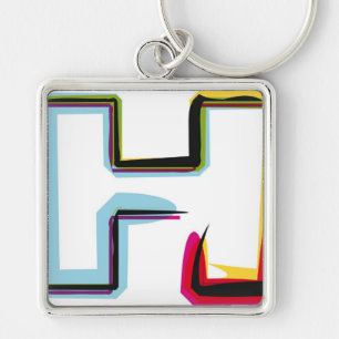 Porte-clés Lettre abstraite et colorée H