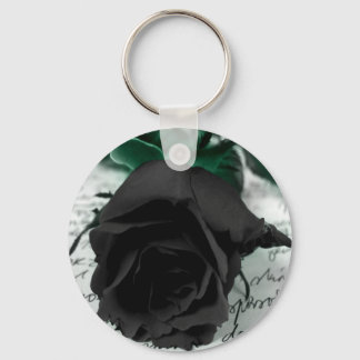 Porte-clés LETTRE Abstraite Rose noire Fleur
