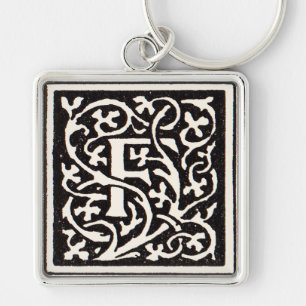 Porte-clés Lettre Art Nouveau F Monogramme Vintage