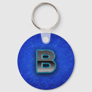 Porte-clés Lettre B - édition bleu néon
