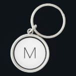 Porte-clés LETTRE BLANCHE NOIRE MINIMUM MONOGRAPHIQUE Moderne<br><div class="desc">Gardez un style classique sur vos accessoires avec ce porte - clé.</div>
