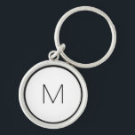 Porte-clés LETTRE BLANCHE NOIRE MINIMUM MONOGRAPHIQUE Moderne<br><div class="desc">Gardez un style classique sur vos accessoires avec ce porte - clé.</div>