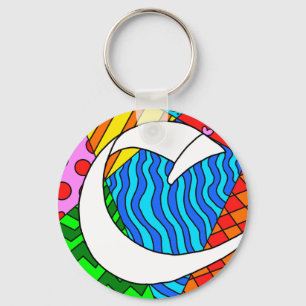 Porte-clés Lettre C Doodles colorés