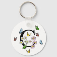 Lettre C Floral Butterfly Monogramme initial