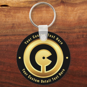 Porte-clés Lettre C monogramme Gold Circle Charme initial