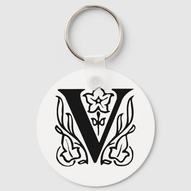 Porte-clés Lettre chic V (Recto)