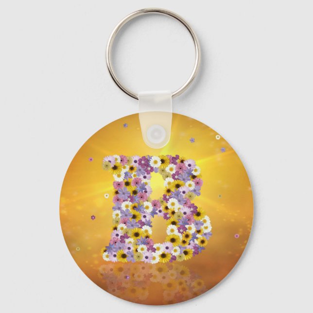 Porte-clés Lettre de fleurs B (Recto)