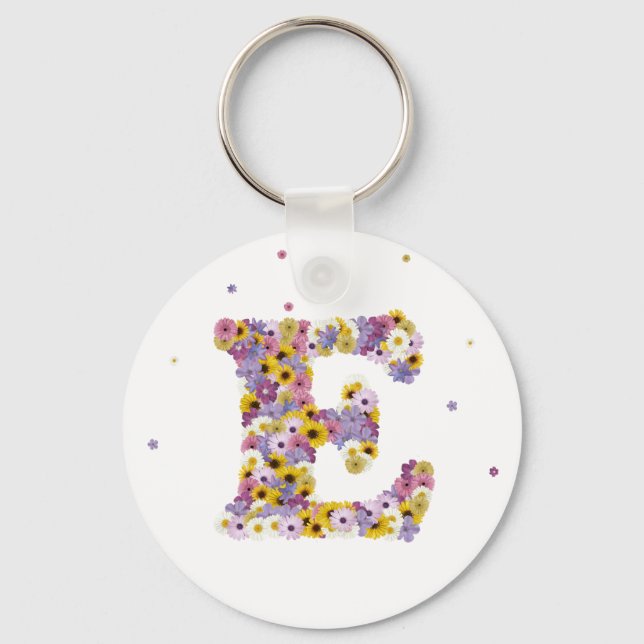 Porte-clés Lettre de fleurs E (Recto)